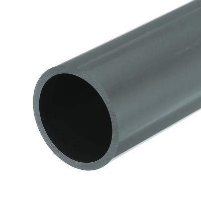 MECCANIXITY 2 3/8 Inch PVC Rigid Tube Round Pipe Tubing Hardware Tubing 51.8mm ID 60mm OD 20cm/8" Length Light Grey High Impact for Water Pipe, Crafts