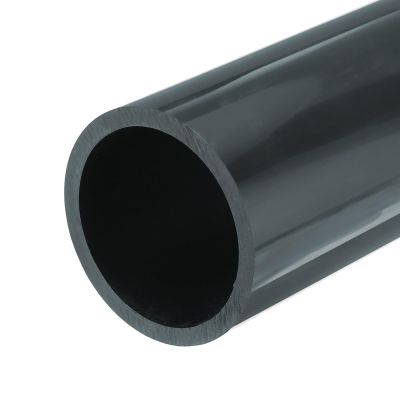 MECCANIXITY 3.5 Inch PVC Rigid Tube Round Pipe Tubing Hardware Tubing 76.6mm ID 90mm OD 20cm/8" Length Dark Grey High Impact for Water Pipe, Crafts