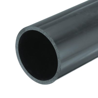 MECCANIXITY 3.5 Inch PVC Rigid Tube Round Pipe Tubing Hardware Tubing 78mm ID 89mm OD 20cm/8" Length Dark Grey High Impact for Water Pipe, Crafts