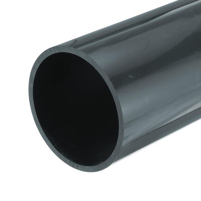 MECCANIXITY 4.3 Inch PVC Rigid Tube Round Pipe Tubing Hardware Tubing 99.4mm ID 110mm OD 20cm/8" Length Dark Grey High Impact for Water Pipe, Crafts
