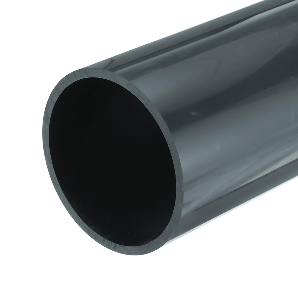 MECCANIXITY 4.3 Inch PVC Rigid Tube Round Pipe Tubing Hardware Tubing 99.4mm ID 110mm OD 20cm/8" Length Dark Grey High Impact for Water Pipe, Crafts
