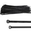 BUXIMN 150pcs Push Mount Zip Ties 12 inch, Self Locking Straps Cable Zip Tie with Stainless Steel Metal Tooth Locking Device Heavy Duty Nylon Zip Tie Clips (12", Black) view 1