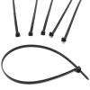 BUXIMN 150pcs Push Mount Zip Ties 12 inch, Self Locking Straps Cable Zip Tie with Stainless Steel Metal Tooth Locking Device Heavy Duty Nylon Zip Tie Clips (12", Black) view 4