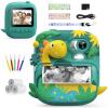 Kids Camera Instant Print, CAMCLID 2.4 Inch Screen Camera for Kids Dinosaur Children Digital Camera with 32GB Card & 3 Rolls Paper, Christmas Birthday Gift Toys for Boys Girls 3-12 Age (Green) view 1