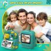 Kids Camera Instant Print, CAMCLID 2.4 Inch Screen Camera for Kids Dinosaur Children Digital Camera with 32GB Card & 3 Rolls Paper, Christmas Birthday Gift Toys for Boys Girls 3-12 Age (Green) view 3