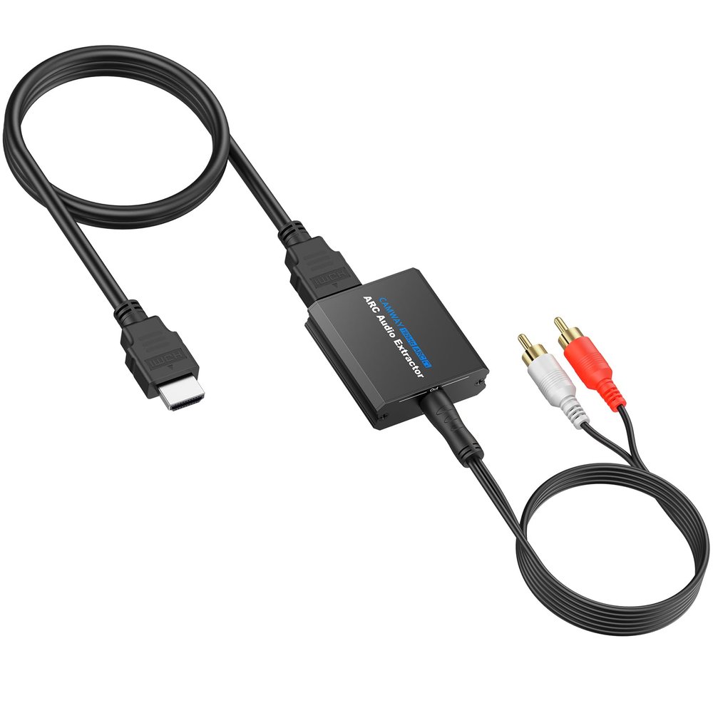 CAMWAY 192KHz ARC Audio Extractor - ARC to 3.5mm Audio Adapter for TV to Sound System Headphone, ARC Converter Built-in Professional Amplifier Chip with 3.5mm Cable(Not for HDMI,eARC Interface)