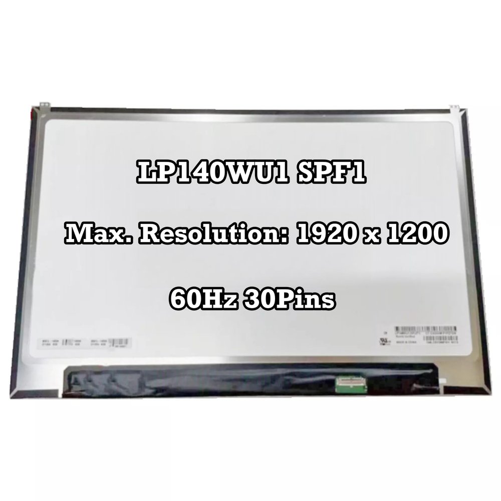 100% sRGB LP140WU1 SPF1 14.0" Laptop LCD Screen Panel Matrix 1920x1200 New Replacement Slim PCBA Bent
