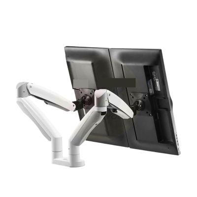 JFUDJKLI Aluminum Alloy 22-32 Inch Dual Monitor Mount Gas Spring Arm Full Motion Monitor Stand with 2 USB Ports 3-12 kg F195A