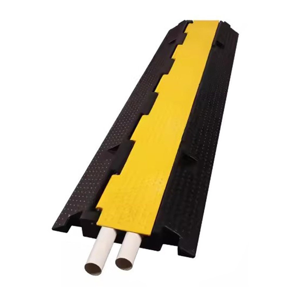 Cable Protector Ramp 2-Channel Cable Ramp with Flipped Top Cover, Used for Gardens, Garages, and Concealed Slope Protection Covers with Hoses(39.37x9.84x1.96)