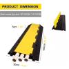 Cable Protector Ramp Rubber 3-Channel Cable Ramp, Heavy Load 11000lb Shaft Capacity, Speed Bumps, Hoses, Wires, Ramp Protectors view 2