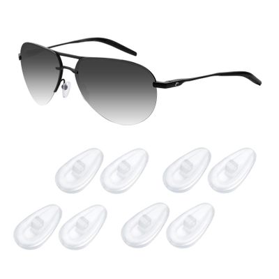Acefrog 4 Pairs Upgraded Teardrop Air Bag Cushion Silicone Nose Pads for Oakley Tincup OX3184 OX5099 OX5094, Wingfold, Conductor Eyeglass Sunglass, Screw-in Nose Piece Replacement, Anti-Slip, Clear