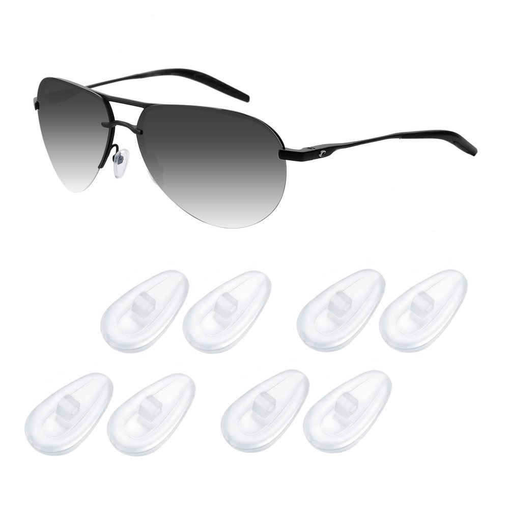 Acefrog 4 Pairs Upgraded Teardrop Air Bag Cushion Silicone Nose Pads for Oakley Tincup OX3184 OX5099 OX5094, Wingfold, Conductor Eyeglass Sunglass, Screw-in Nose Piece Replacement, Anti-Slip, Clear