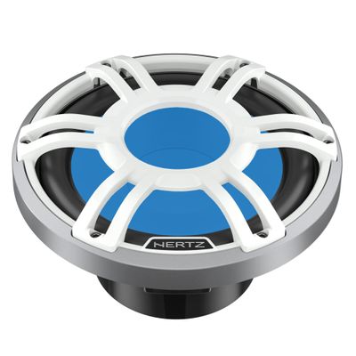 HERTZ HMS 10 S2-LD-SW.1-10" 2-Ohm Marine Subwoofer with RGB LEDs, White Sport Grille