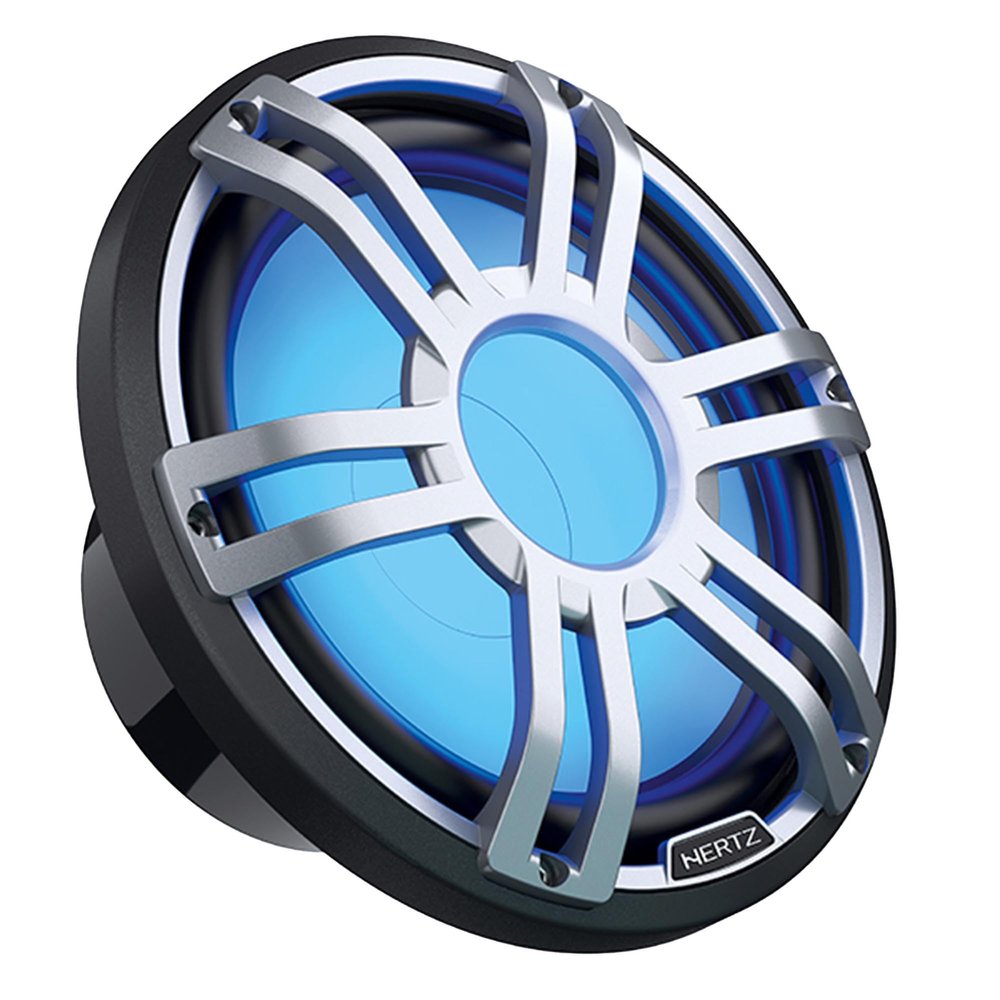 HERTZ HMS 10 S2-LD-G.1-10" 2-Ohm Marine Subwoofer with RGB LEDs, Gray Sport Grille