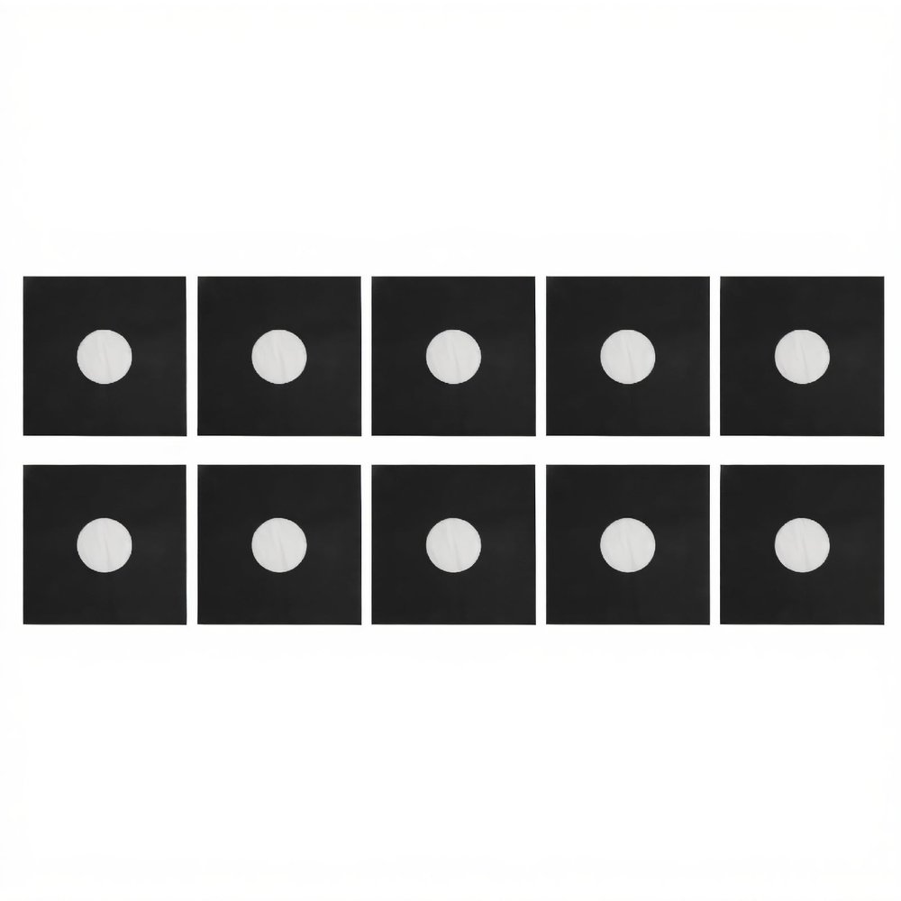 20 Pcs Record Kraft Paper Jackets for Standard 12 Inch Records, Thick & Robust 350gsm Cardboard Kraft, Allow Printed Labels, Anti Static, Convenient Access (Black)