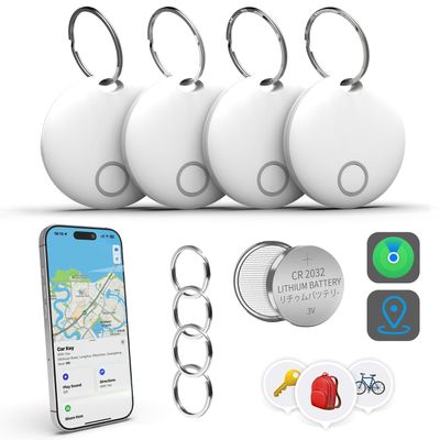 Midlocater Air Tracker Tags-4 Pack [Apple MFi Certified] (iOS Only), Smart Bluetooth Tracker, Compatible with Apple Find My, Item Locator for Keys, Luggage, Wallet, Suitcase, Bags, IP67 Waterproof
