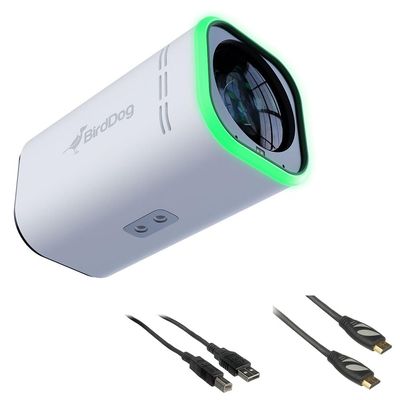 BirdDog Maki Ultra Box Camera with 12x Zoom (White) Bundle with 6' HDMI Cable and 6ft USB 2.0 Cable