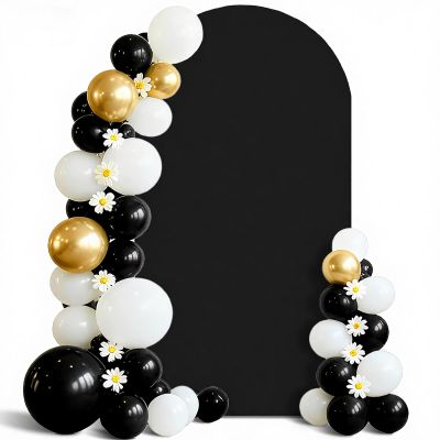 7.2 FT Arch Backdrop Cover, Spandex Wedding Black Arch Cover Stretchy Backdrop for Chiara Stand Baby Shower Birthday Balloon Decor 7.2FT Black