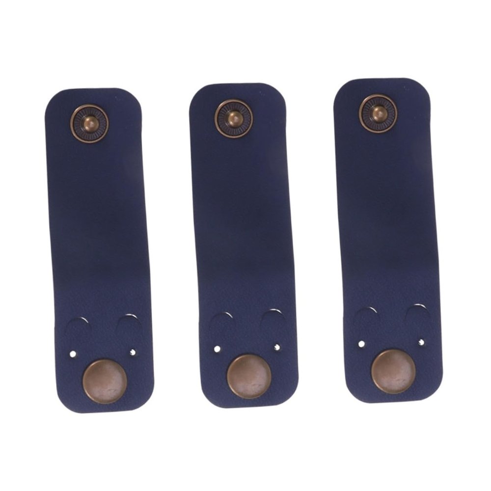 DOITOOL 3pcs Cable Winder Organizer Holder Leather Cable Tie Cord Management for Desk Wire Sleeves