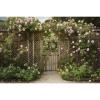 Wooden Fence Photography Background Climbing Roses and Trellis Backdrops for Photography Garden Style Girls in Wonderland Themed Backdrops Kids Adult Photo Video Studio Wallpaper Props 9x6ft view 1