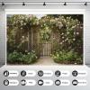 Wooden Fence Photography Background Climbing Roses and Trellis Backdrops for Photography Garden Style Girls in Wonderland Themed Backdrops Kids Adult Photo Video Studio Wallpaper Props 9x6ft view 2