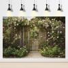 Wooden Fence Photography Background Climbing Roses and Trellis Backdrops for Photography Garden Style Girls in Wonderland Themed Backdrops Kids Adult Photo Video Studio Wallpaper Props 9x6ft view 3