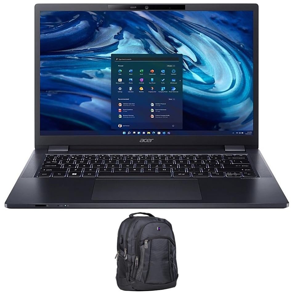 Acer TravelMate P4 Home & Business Laptop (AMD Ryzen 5 PRO 6650U 6-Core, 14.0" 60 Hz Wide UXGA (1920x1200), AMD Radeon 660M, 16GB DDR5 4800MHz RAM, 1TB PCIe SSD, Win 11 Pro) with Premium Backpack