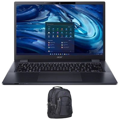 Acer TravelMate P4 Home & Business Laptop (AMD Ryzen 5 PRO 6650U 6-Core, 14.0" 60 Hz Wide UXGA (1920x1200), AMD Radeon 660M, 16GB DDR5 4800MHz RAM, 512GB SSD, Win 11 Pro) with Premium Backpack