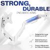 VIVO Dual Monitor Stand, Fully Adjustable Arms for 17 to 32 inch Screens, Mechanical Articulating Desk Mount, Gaming and Office Setups, VESA 75x75, 100x100, Max 19.8 lbs, Classic, White, STAND-V002OW view 3