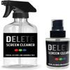 Delete Screen Cleaner Spray Kit, 2 Pack, 16oz and 2oz Bottle and 12"x12" Microfiber Cleaning Cloth, Streak-Free, Safe and Gentle Formula, Multi-Purpose for TVs, Computers, Monitors, Smart Phones view 1