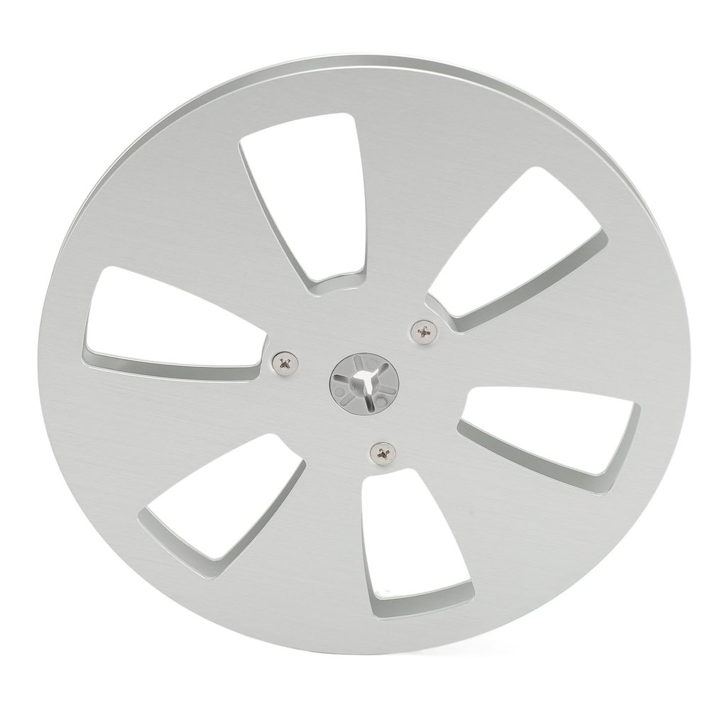 1/4,7 Inch Aluminum Alloy Sound Tape Empty Reel, 6 Hole Open Reel with Stainless Steel Screws, Universal for Reel Recording Tape