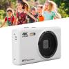 4K 44MP Digital Camera 16x Digital Zoom Camera 4K Video Recording 2.4 Inch Full Display Screen Compact Camera Ideal for Photography Travel Vlogging (White) view 4