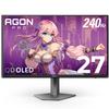 AOC Agon PRO AG276QZD2 27" QD-OLED Gaming Monitor QHD 2560x1440, 240Hz 0.03ms, HDR 400, HDMI 2.0 x2, Display Port x2, Built in Speakers, G-Sync Compatible, Console Gaming Ready, 3-Year Zero-Bright-Dot view 1