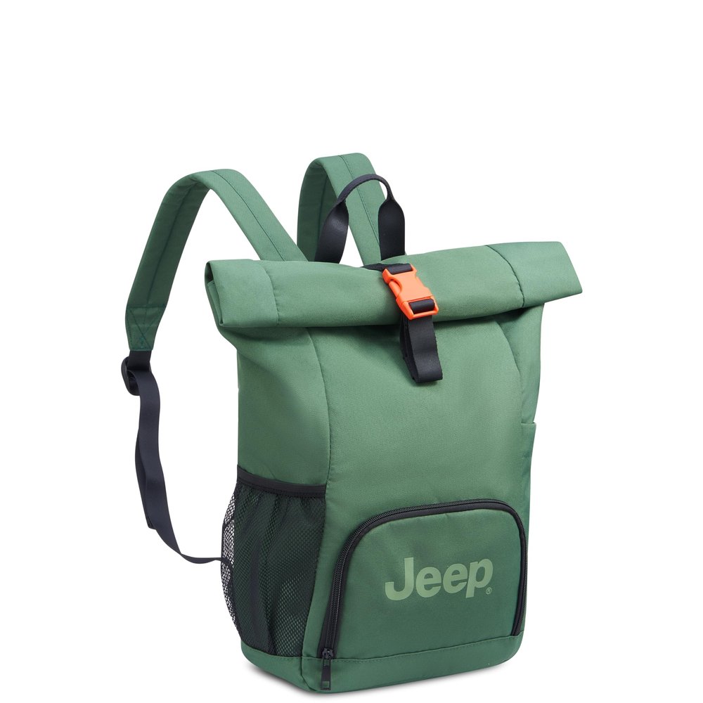 Jeep JS016D Rolltop Laptop Travel Backpack, Green