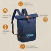 Jeep JS016D Rolltop Laptop Travel Backpack, Green view 3