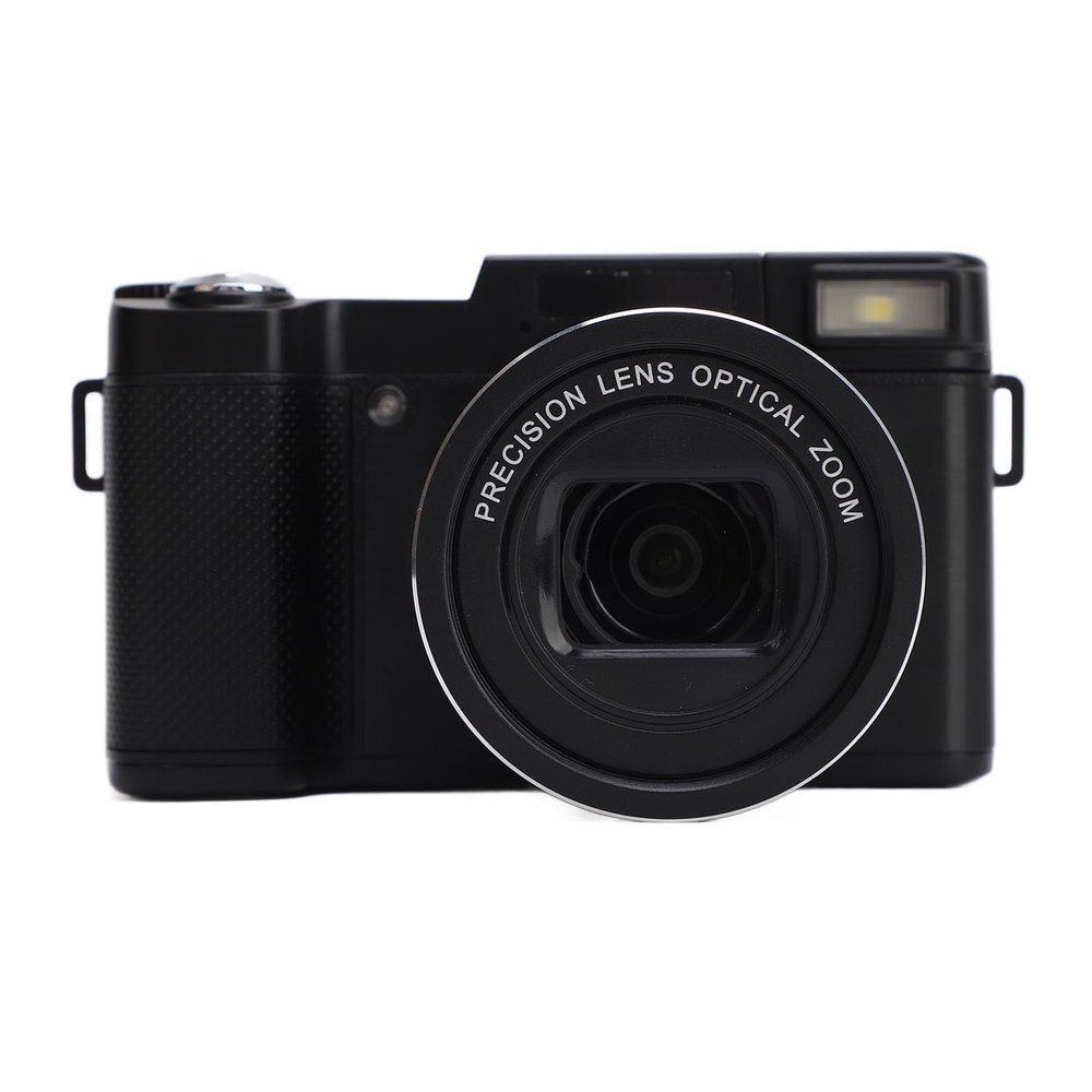4K Digital Camera Black 48MP Photo Resolution 16x Digital Zoom 4K Video Recording 3 Inch Full Display ABS & Aluminum Material. Ideal for Travel & Selfies
