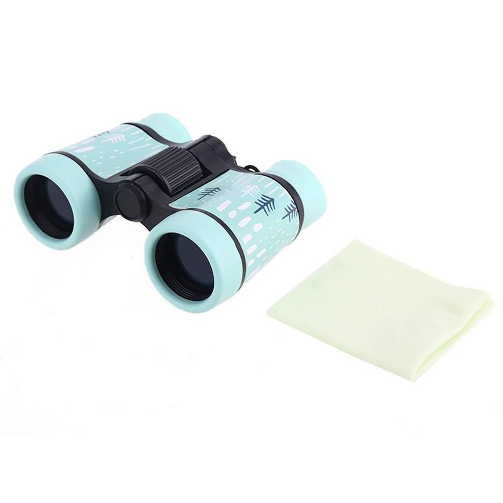 BEIYINAI Practical Lightweight Colorful 4x30 Binoculars Optical Objective Lens Outdoor Games for Kids Children, Green