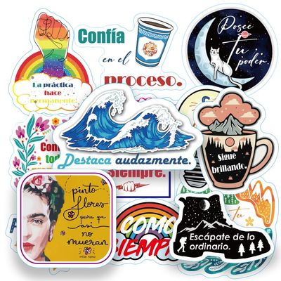 300pcs Spanish Inspirational Stickers for Teens Adults Teachers | Motivational Decals | Positive Vision Board Stickers for Journaling Scrapbook,Water Bottles, Laptop | Reward Sticker