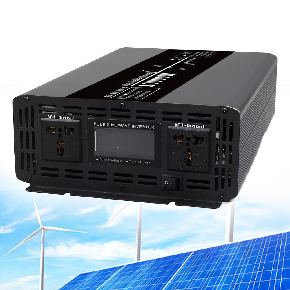 Lakenbroade Pure Sine Wave Inverter, 10000 Watt Power Inverter, 12V /24V/48V DC to 110V/220V AC Car Inverter, with LCD Display, for RV Truck Car Solar Travel Camping,48V