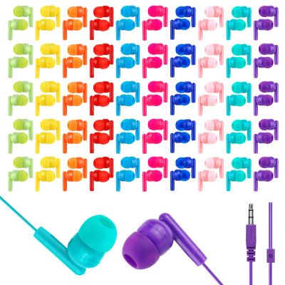 MENGLALA Earbud Bulk Kids Headphone for Classroom School 200 Pack,Wholesale Classroom Students Wired Earphones with 3.5 mm Jack for Computers Chromebook Laptop PC (Mixed Colors)