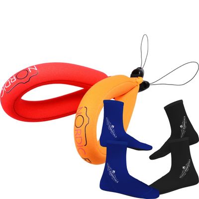 Nordic Flash Camera Floats 2p Red Orange Bundle with Beach Socks 2p M - Black Blue
