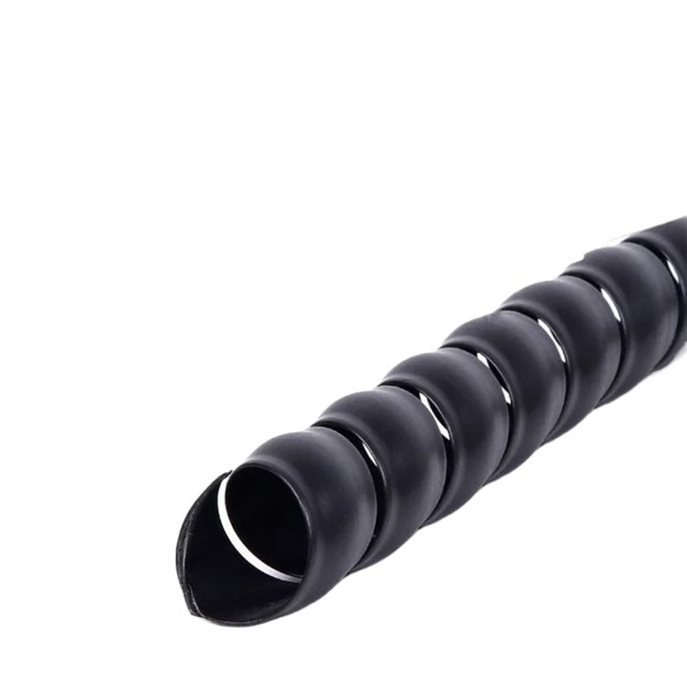 Spiral Protector 2 Meters 5 Meters Spiral Wires Organizer Casing 8mm to 22mm Spiral Line Protective Computer Cable Flexible Hydraulic Hose Sleeve Wraps Cable(Black,22mm 5 Meter)