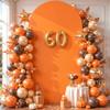 7.2FT Orange Arch Backdrop Cover - Polyester Fitted Wedding Arch Stand Covers Round Top Chiara Arch Backdrop Cover for Birthday Party Banquet Photo Background Decoration view 2