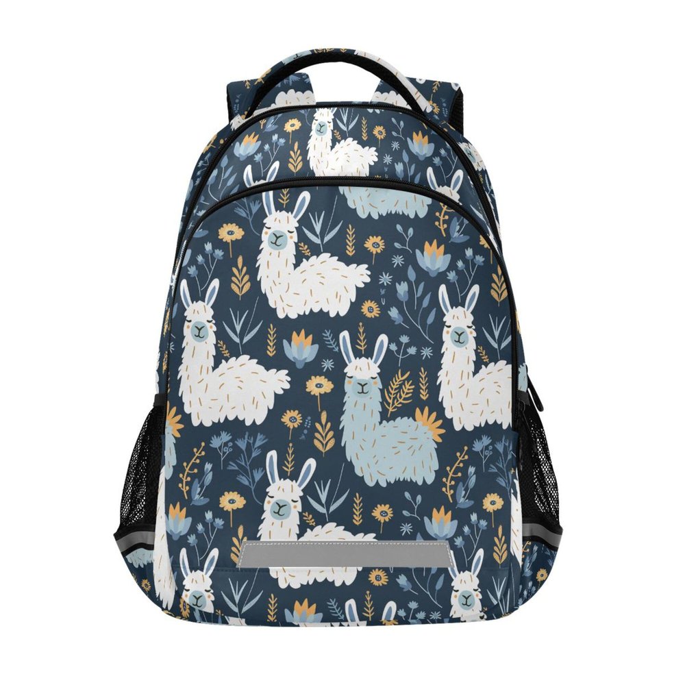 ALAZA Llama Flowers Backpack Purse for Women Men Personalized Laptop Notebook Tablet School Bag Stylish Casual Daypack, 13 14 15.6 inch