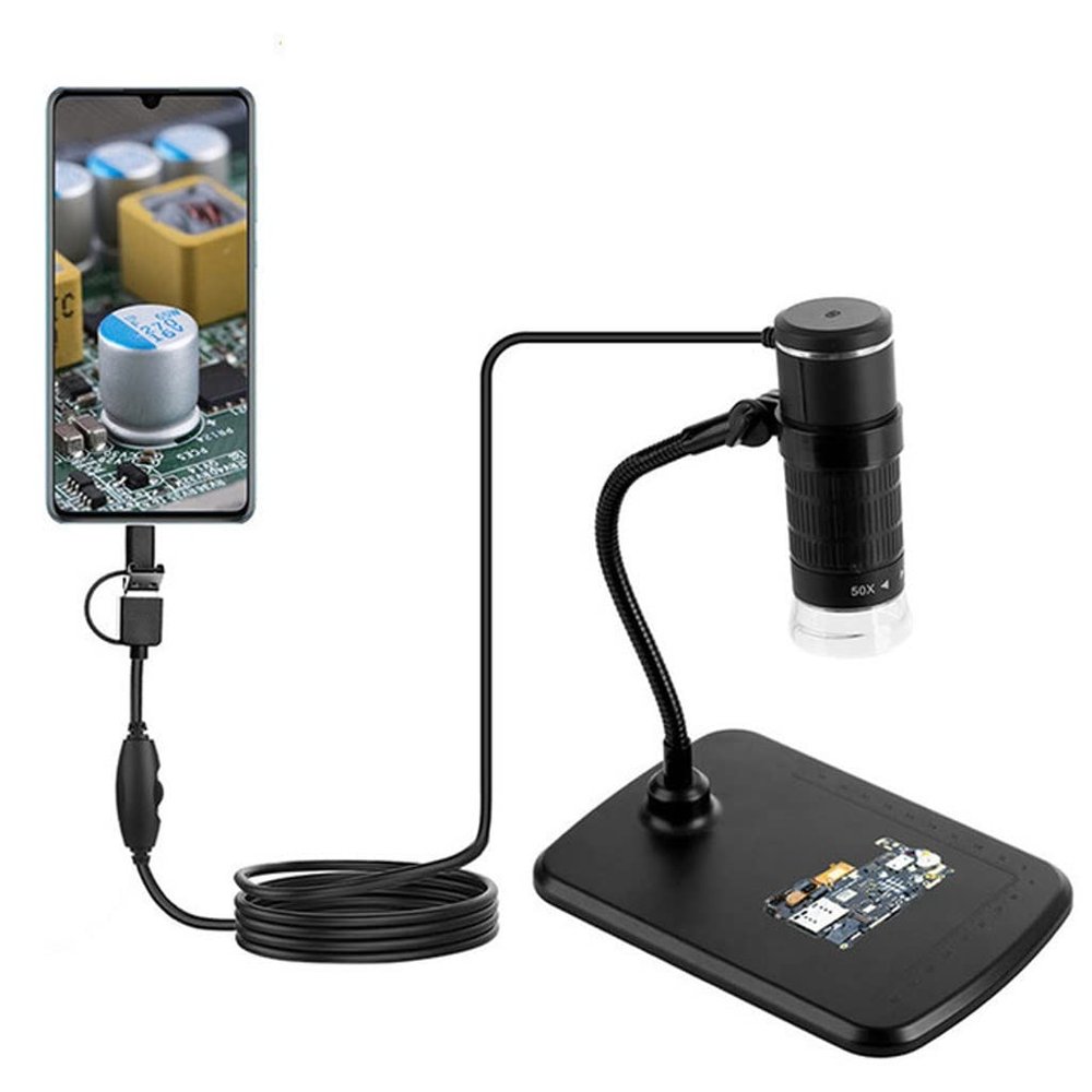 WEIWO 1000X Digital Microscope 1080P high-Definition Microscope Smart Phone Camera Video for PCB Welding Slideshow Viewing etc(Type A)