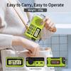 Rysamton Portable AM/FM Radio, Digital Radio Recorder, Bluetooth 5.0 Speaker, Alarm & Sleep Function, 12/24H Time Display (Yellow Green) view 4