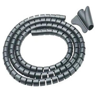 Spiral Protector Cable Organizer Tube Spiral Cable Sleeve Cable Wire Wrap Cable Winder Wire Cord Protector Flexible Tube Management Storage Pipe Wraps Cable(Grey,ID 22mm 1.5 Meter)