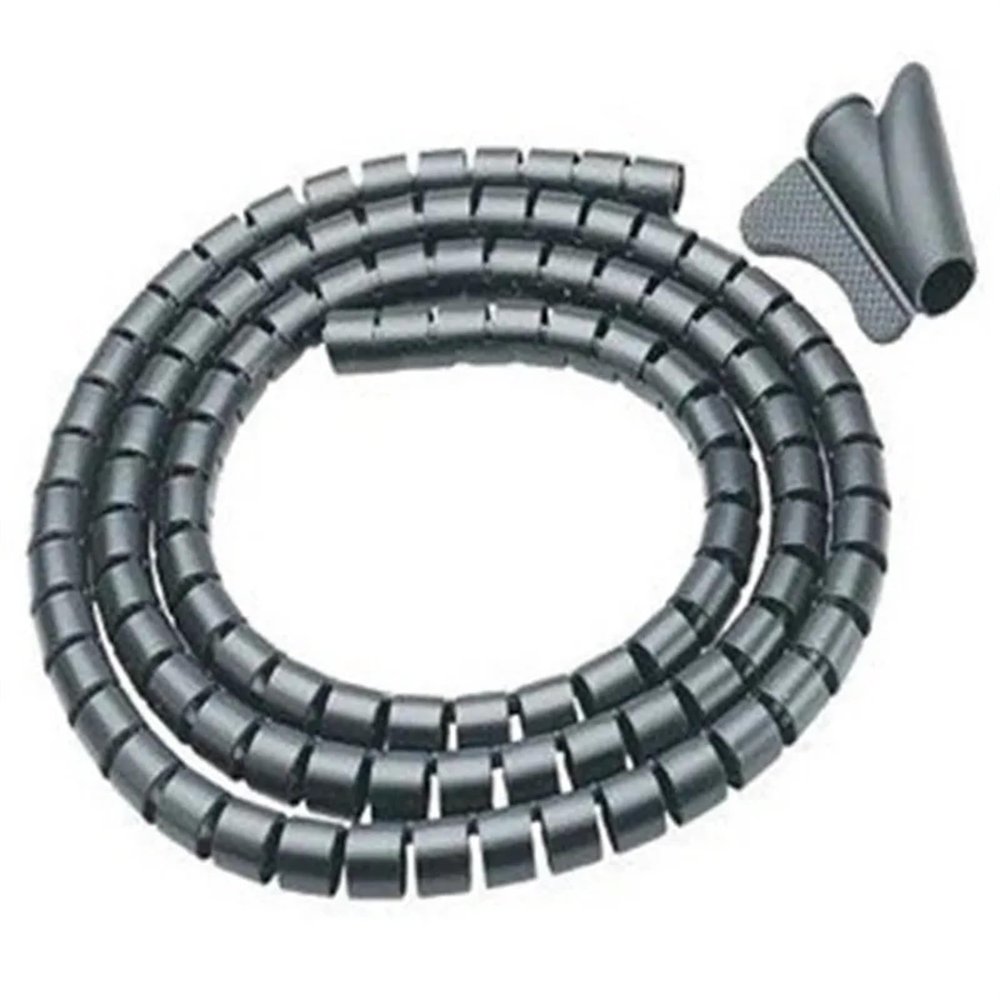 Spiral Protector Cable Organizer Tube Spiral Cable Sleeve Cable Wire Wrap Cable Winder Wire Cord Protector Flexible Tube Management Storage Pipe Wraps Cable(Grey,ID 22mm 1.5 Meter)