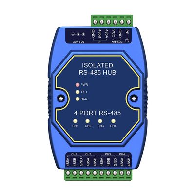 4 Ways RS485 Repeater Industrial Grade E810-R14 Power Signal Isolation ESD Protection DC 9-40V Rail Mounting High Speed