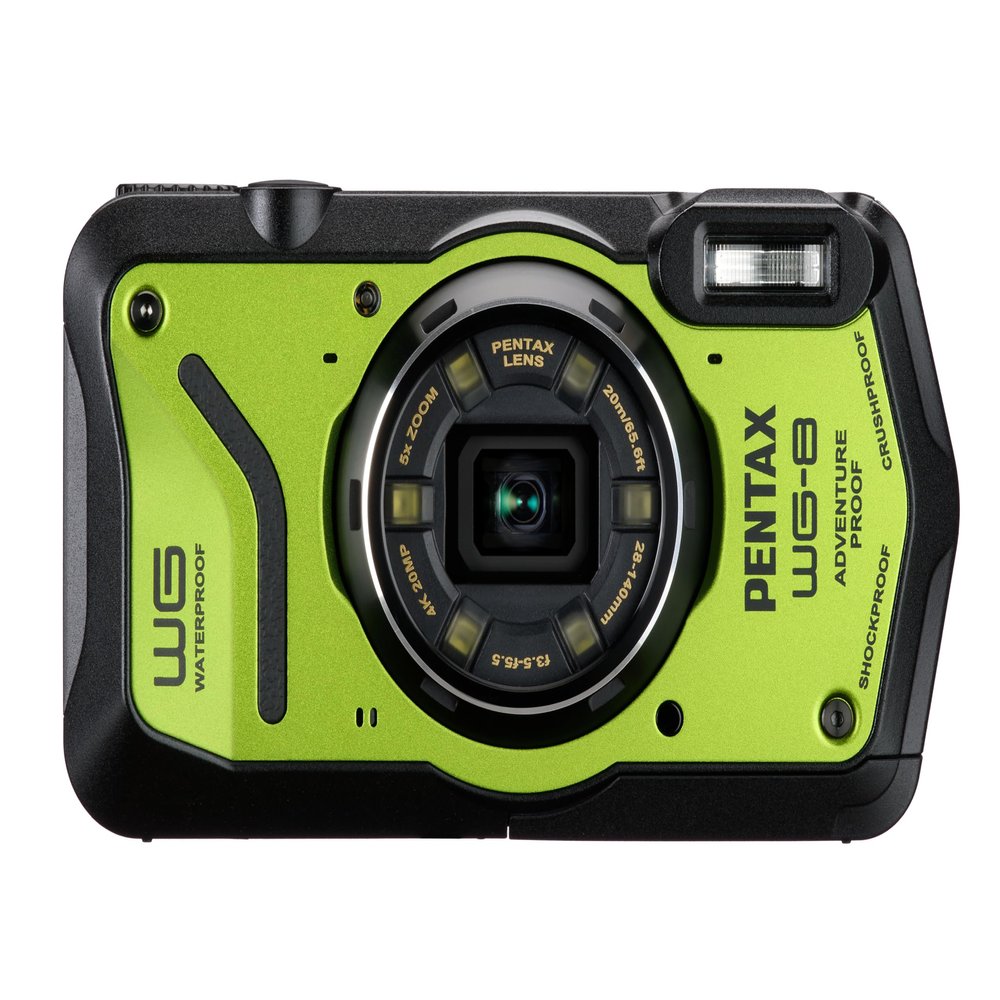 PENTAX WG-8 Green All-Weather Adventure Camera, Featuring Outstanding Waterproof, dustproof, Shock-Resistant Performance, Multi-Application Ring Light for Macro Photography and Webcam Function